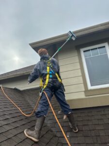 Gutter exterior front cleaning