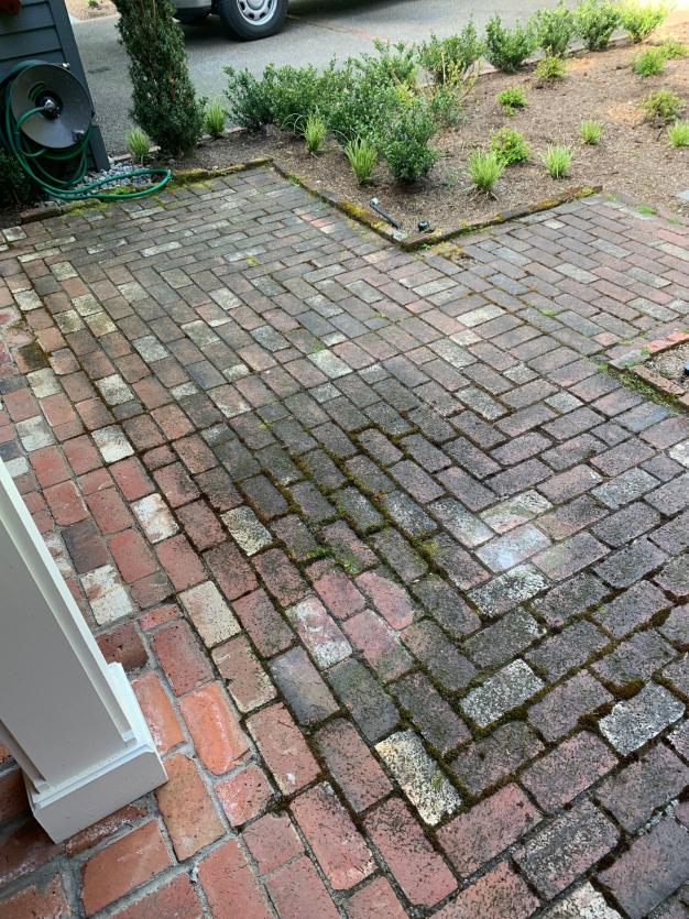 Patio before pressure washing in Index, WA