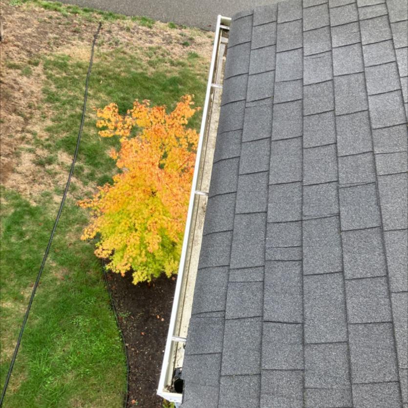 After service photo of gutter cleaning service provided in Alki Beach community by Chinook Services a local trusted top rated company.