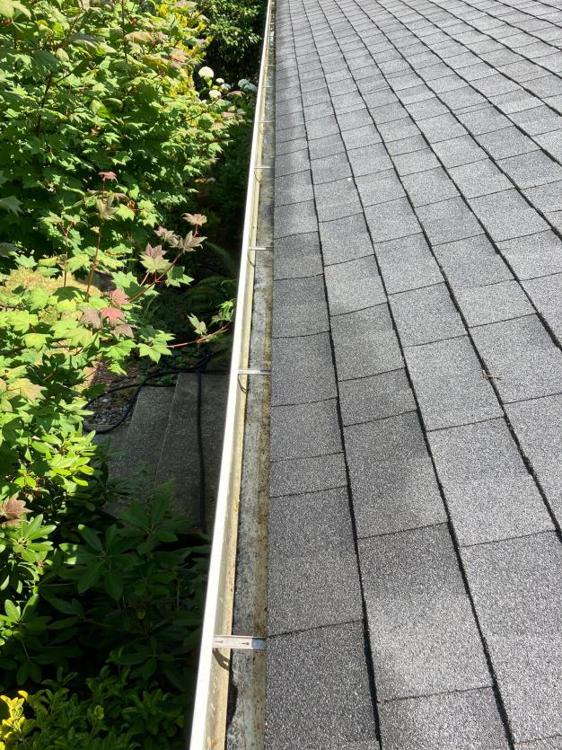 Upclose after gutter cleaning service in Alki Beach.