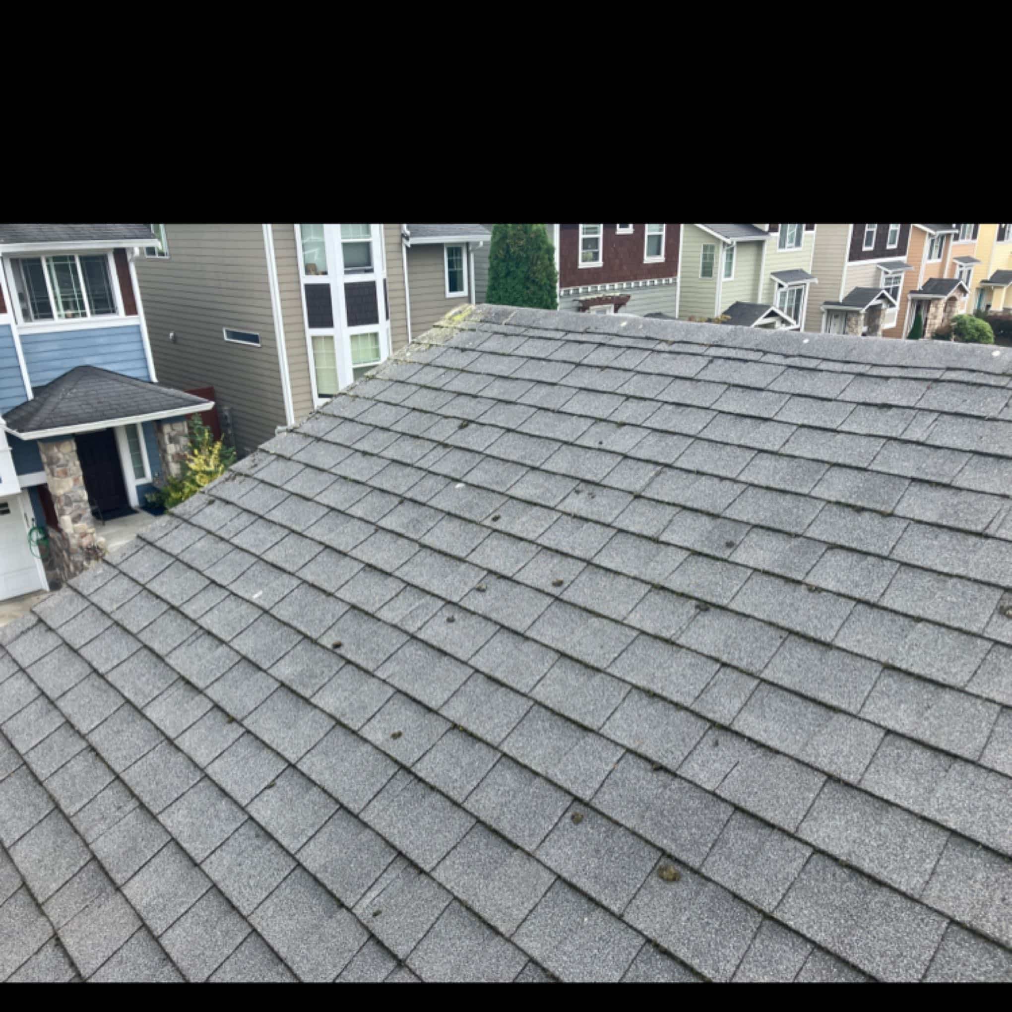 From a rooftop in Klahanie after roof cleaning services by Chinook
