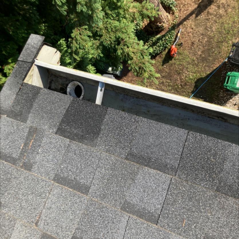 Gutter cleaned in Monroe, WA by hand using ladder