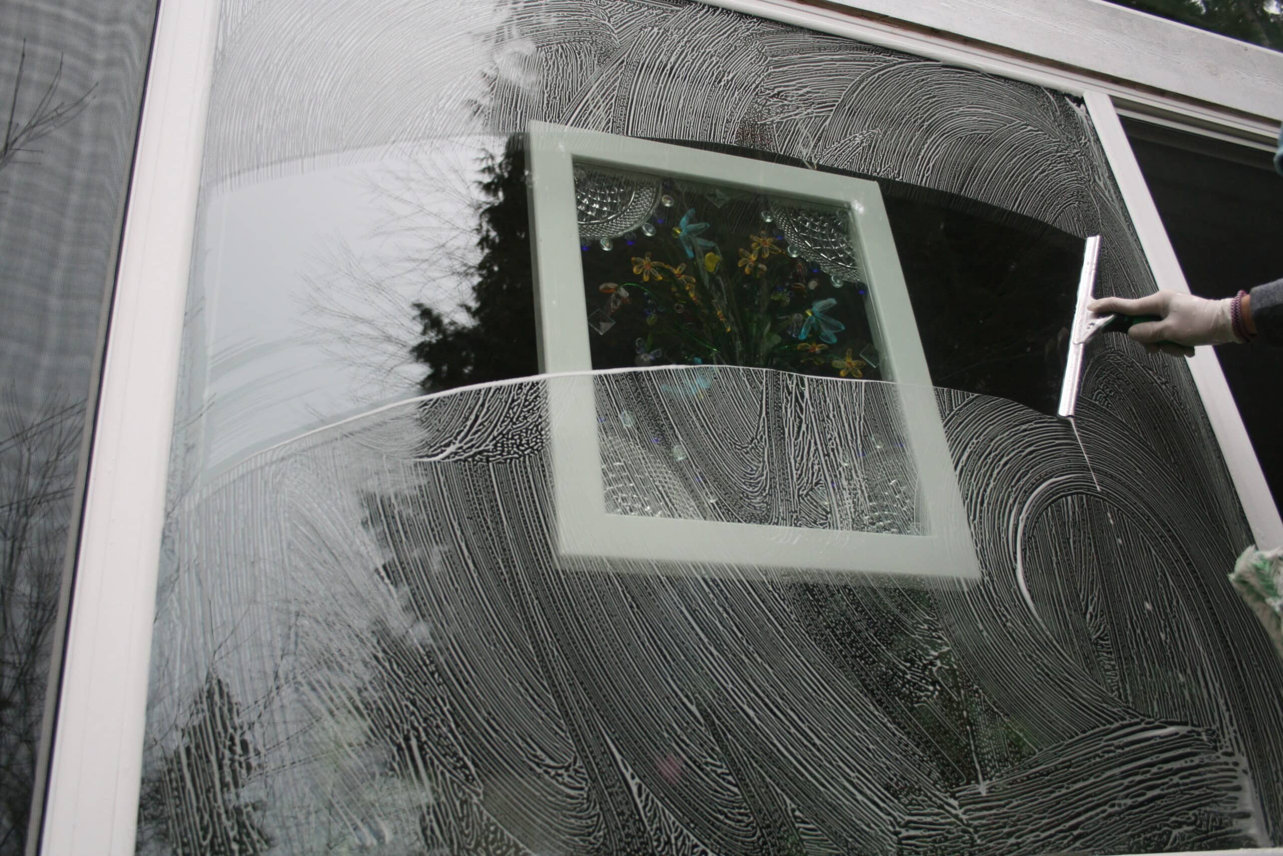 Cleaning windows by hand in Tulalip, WA