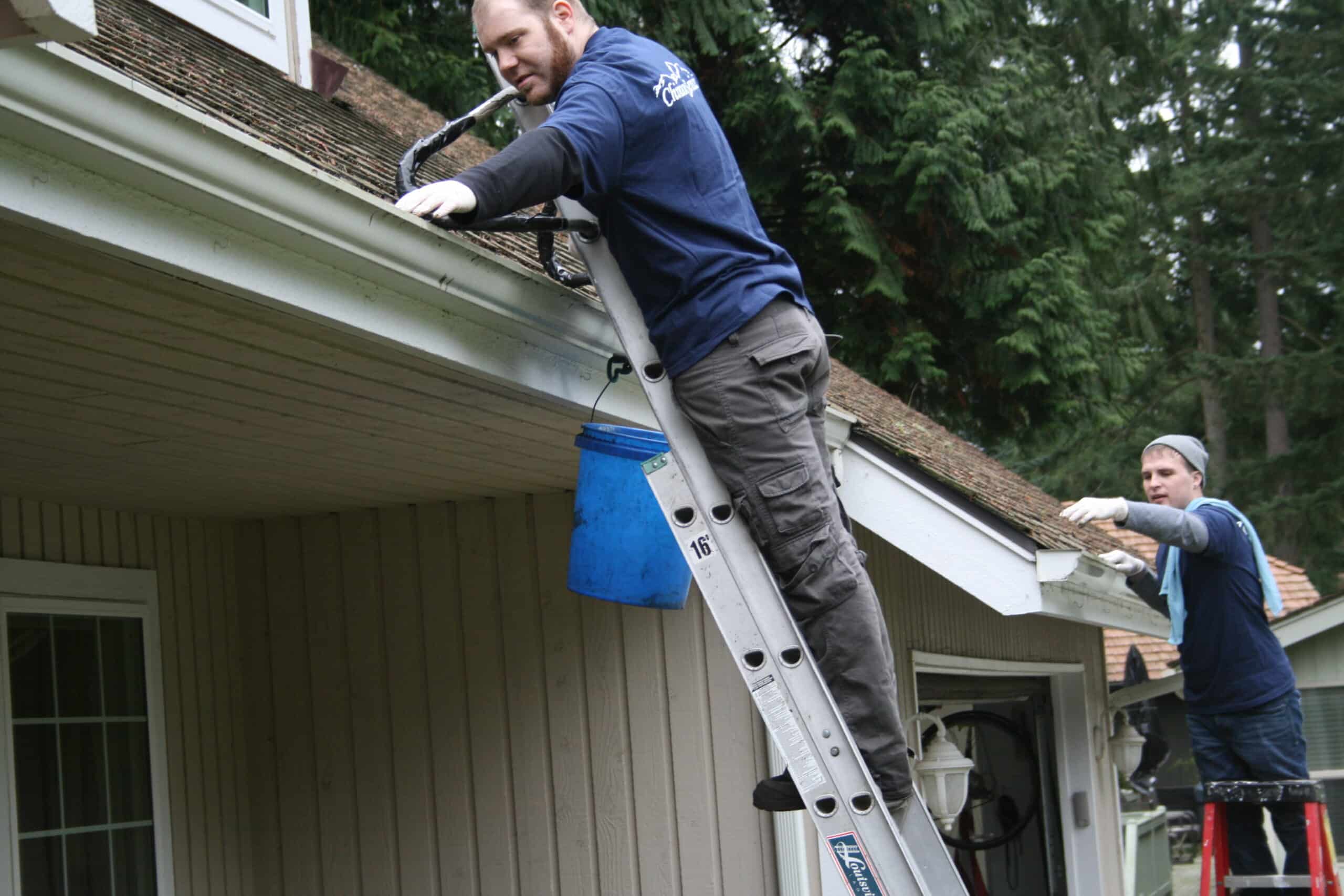 Gutter cleaning workers Crown Hill neighborhood.