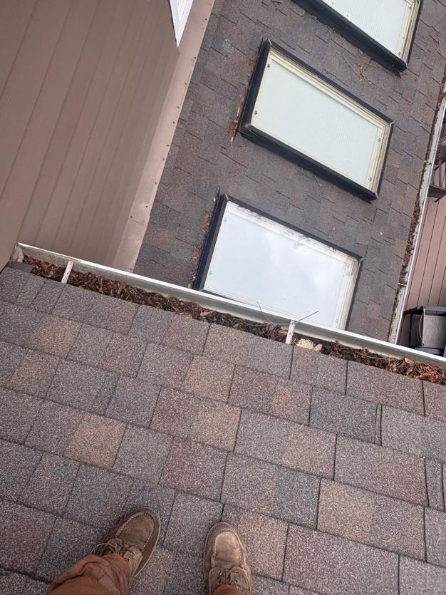 Inside of gutter during cleaning services in Eastlake, Seattle.