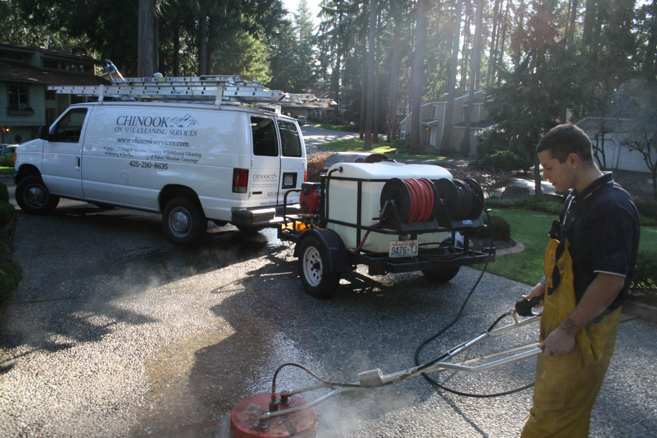 Pressure washing Eastlake home in Seattle.