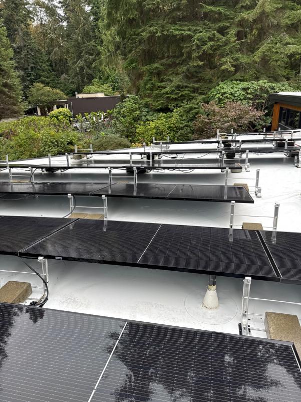 After flat roof cleaning and solar panel cleaning in Seattle WA